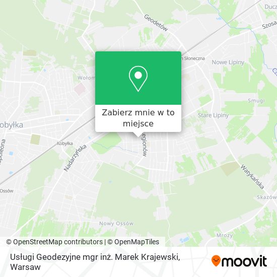 Mapa Usługi Geodezyjne mgr inż. Marek Krajewski