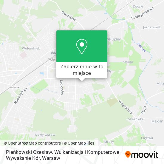 Mapa Pieńkowski Czesław. Wulkanizacja i Komputerowe Wyważanie Kół