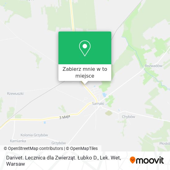 Mapa Darivet. Lecznica dla Zwierząt. Łubko D., Lek. Wet