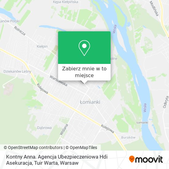 Mapa Kontny Anna. Agencja Ubezpieczeniowa Hdi Asekuracja, Tuir Warta