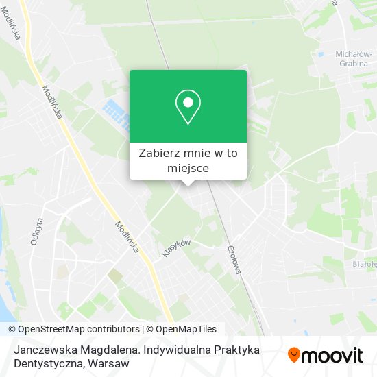 Mapa Janczewska Magdalena. Indywidualna Praktyka Dentystyczna