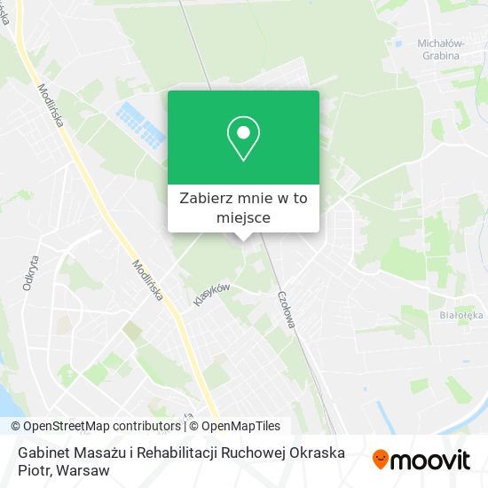 Mapa Gabinet Masażu i Rehabilitacji Ruchowej Okraska Piotr