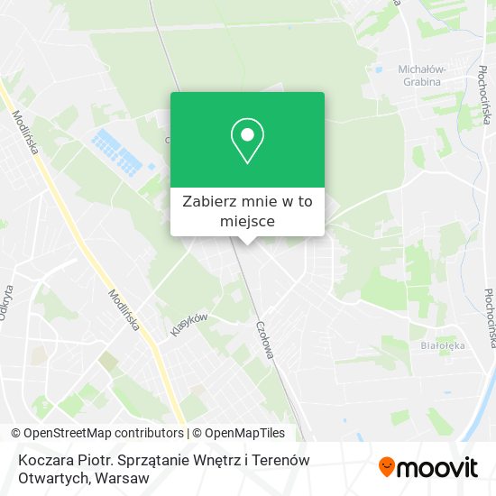 Mapa Koczara Piotr. Sprzątanie Wnętrz i Terenów Otwartych