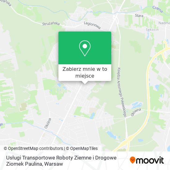 Mapa Usługi Transportowe Roboty Ziemne i Drogowe Ziomek Paulina