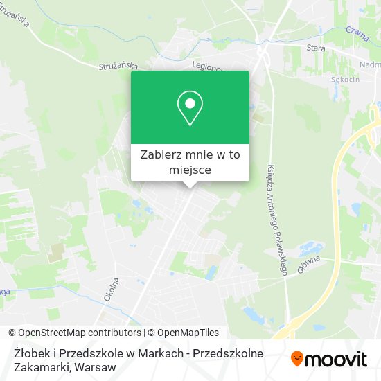 Mapa Żłobek i Przedszkole w Markach - Przedszkolne Zakamarki