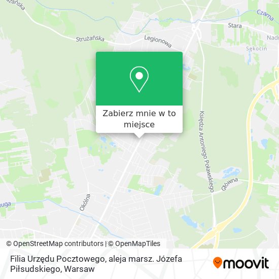 Mapa Filia Urzędu Pocztowego, aleja marsz. Józefa Piłsudskiego