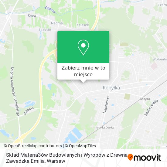 Mapa Skład Materia3ów Budowlanych i Wyrobów z Drewna Zawadzka Emilia