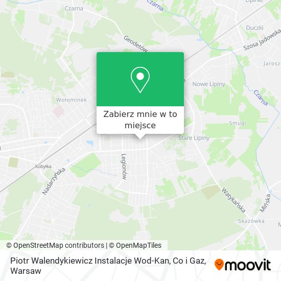 Mapa Piotr Walendykiewicz Instalacje Wod-Kan, Co i Gaz