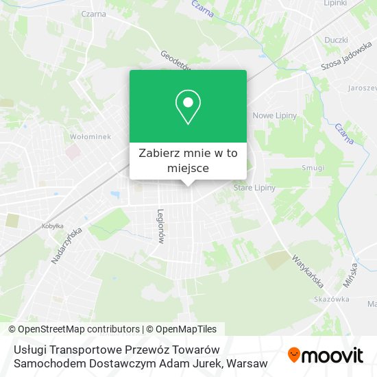 Mapa Usługi Transportowe Przewóz Towarów Samochodem Dostawczym Adam Jurek