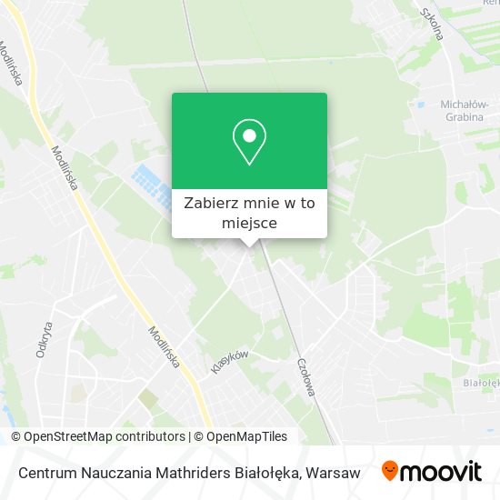 Mapa Centrum Nauczania Mathriders Białołęka