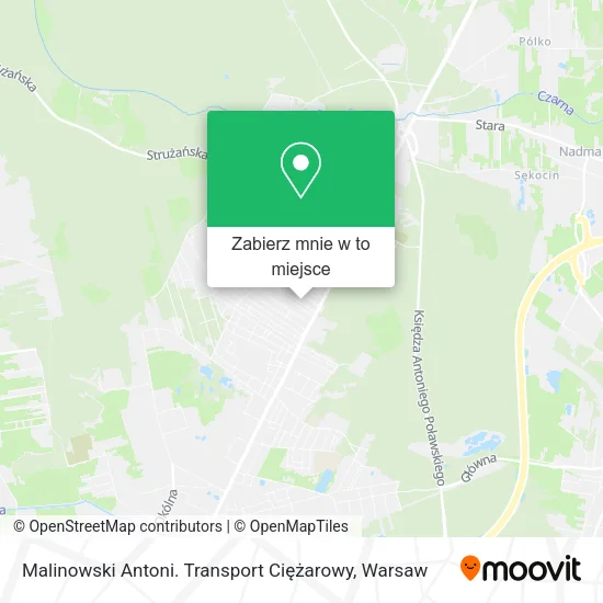 Mapa Malinowski Antoni. Transport Ciężarowy
