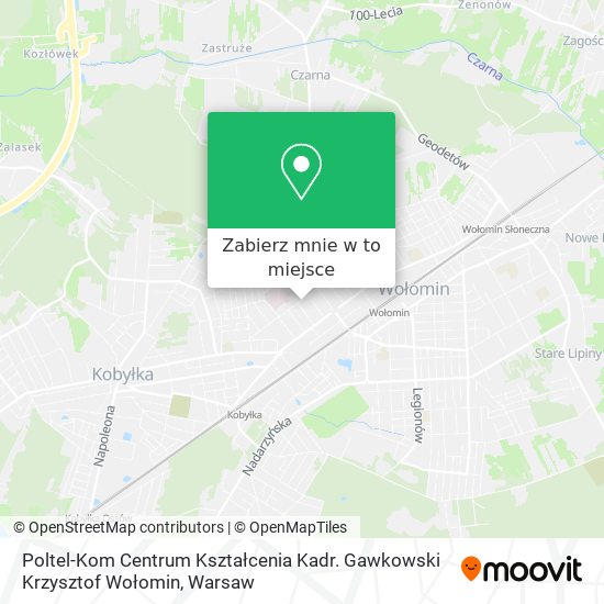 Mapa Poltel-Kom Centrum Kształcenia Kadr. Gawkowski Krzysztof Wołomin