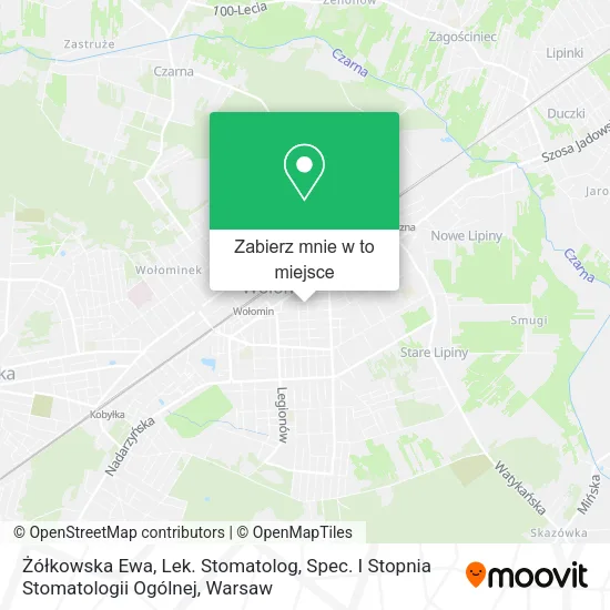 Mapa Żółkowska Ewa, Lek. Stomatolog, Spec. I Stopnia Stomatologii Ogólnej