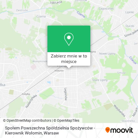 Mapa Społem Powszechna Spółdzielnia Spożywców - Kierownik Wołomin