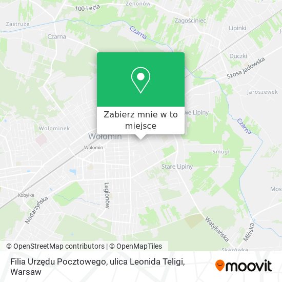 Mapa Filia Urzędu Pocztowego, ulica Leonida Teligi