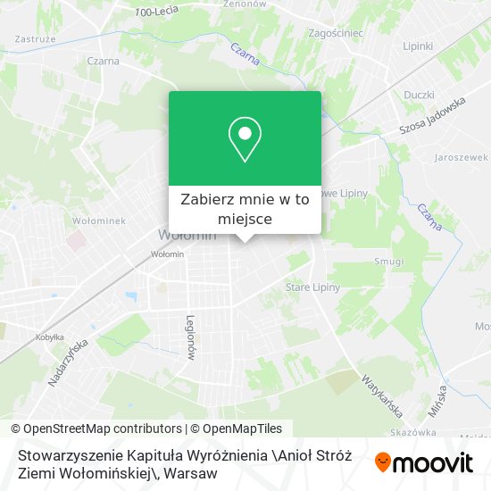 Mapa Stowarzyszenie Kapituła Wyróżnienia \Anioł Stróż Ziemi Wołomińskiej\