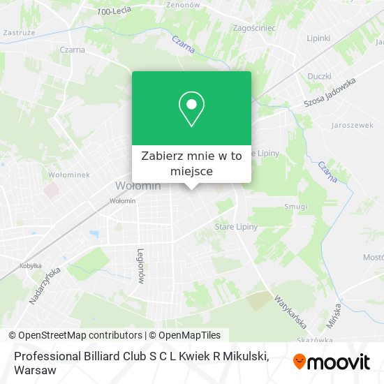 Mapa Professional Billiard Club S C L Kwiek R Mikulski