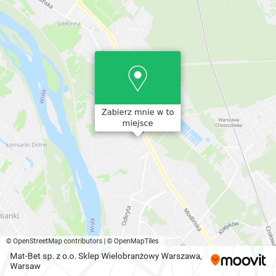 Mapa Mat-Bet sp. z o.o. Sklep Wielobranżowy Warszawa