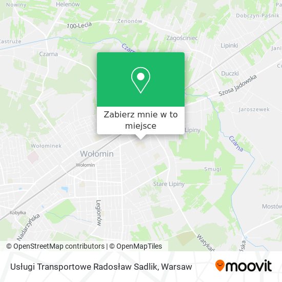 Mapa Usługi Transportowe Radosław Sadlik