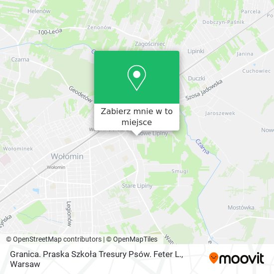 Mapa Granica. Praska Szkoła Tresury Psów. Feter L.