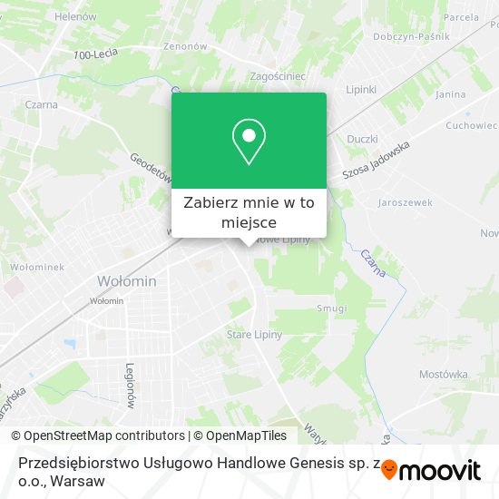 Mapa Przedsiębiorstwo Usługowo Handlowe Genesis sp. z o.o.