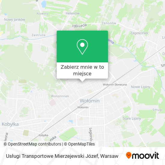 Mapa Usługi Transportowe Mierzejewski Józef