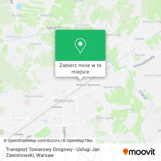 Mapa Transport Towarowy Drogowy - Usługi Jan Zawistowski