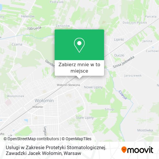 Mapa Usługi w Zakresie Protetyki Stomatologicznej. Zawadzki Jacek Wołomin