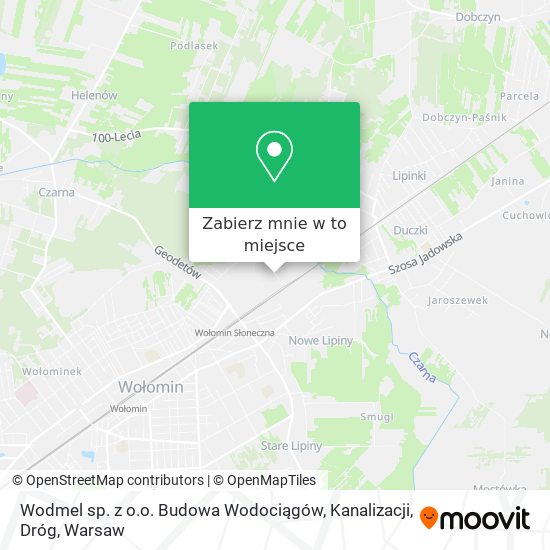 Mapa Wodmel sp. z o.o. Budowa Wodociągów, Kanalizacji, Dróg