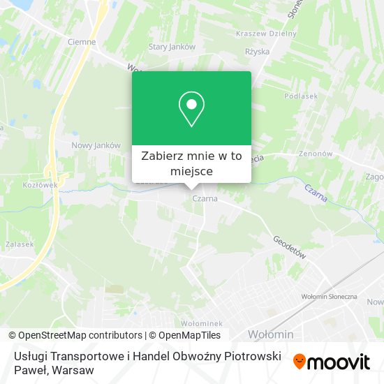 Mapa Usługi Transportowe i Handel Obwoźny Piotrowski Paweł