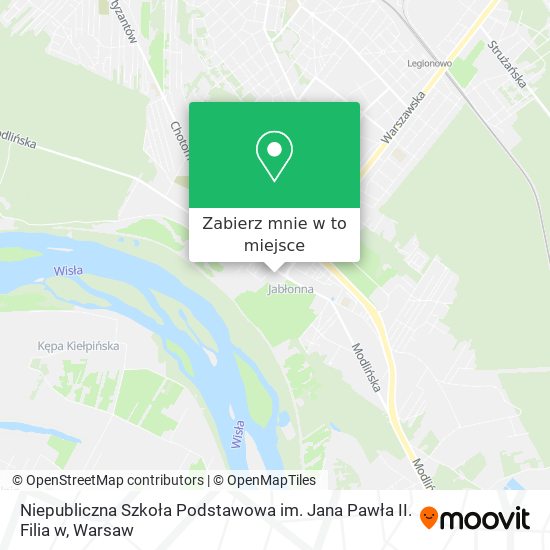 Mapa Niepubliczna Szkoła Podstawowa im. Jana Pawła II. Filia w