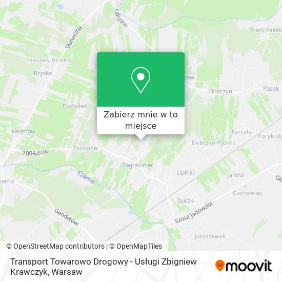 Mapa Transport Towarowo Drogowy - Usługi Zbigniew Krawczyk