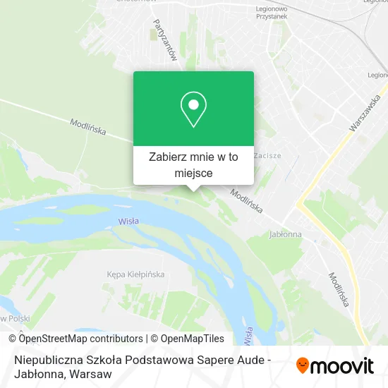 Mapa Niepubliczna Szkoła Podstawowa Sapere Aude - Jabłonna