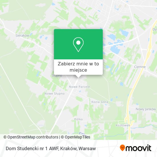 Mapa Dom Studencki nr 1 AWF, Kraków