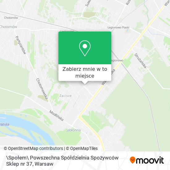 Mapa \Społem\ Powszechna Spółdzielnia Spożywców Sklep nr 37