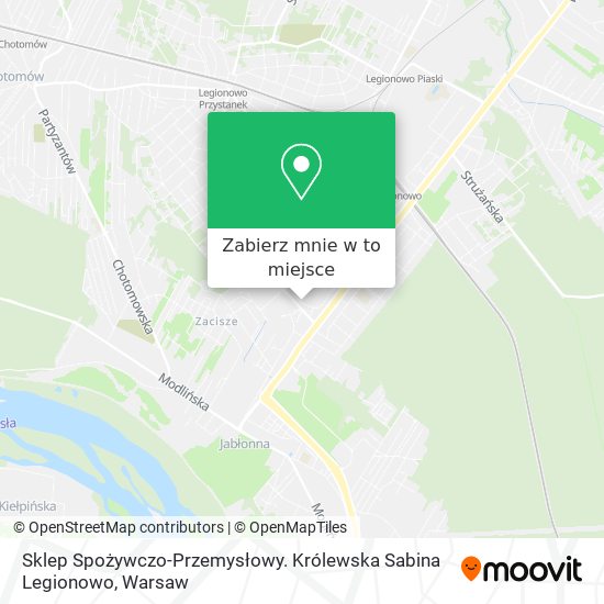 Mapa Sklep Spożywczo-Przemysłowy. Królewska Sabina Legionowo