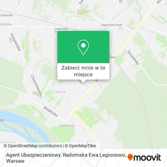 Mapa Agent Ubezpieczeniowy. Radomska Ewa Legionowo