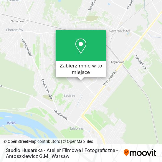 Mapa Studio Husarska - Atelier Filmowe i Fotograficzne - Antoszkiewicz G.M.