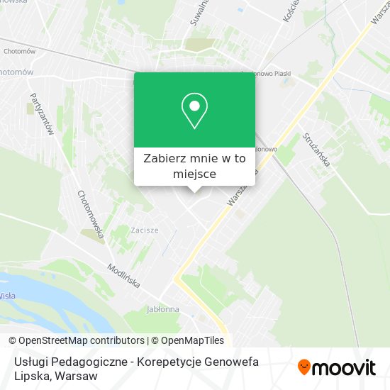 Mapa Usługi Pedagogiczne - Korepetycje Genowefa Lipska