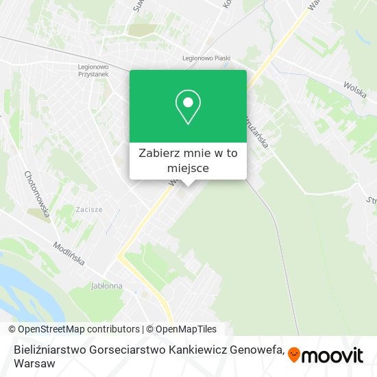 Mapa Bieliźniarstwo Gorseciarstwo Kankiewicz Genowefa