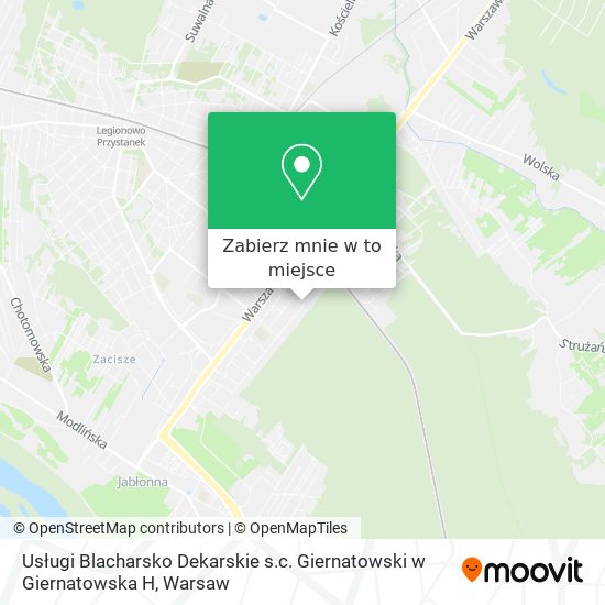 Mapa Usługi Blacharsko Dekarskie s.c. Giernatowski w Giernatowska H