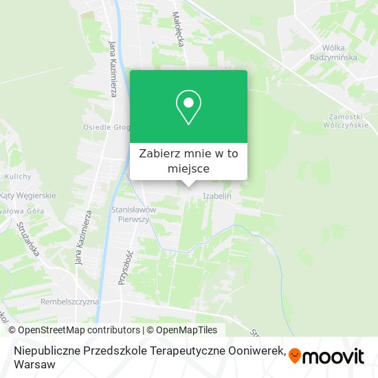 Mapa Niepubliczne Przedszkole Terapeutyczne Ooniwerek