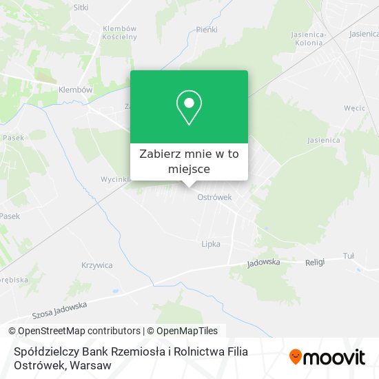 Mapa Spółdzielczy Bank Rzemiosła i Rolnictwa Filia Ostrówek