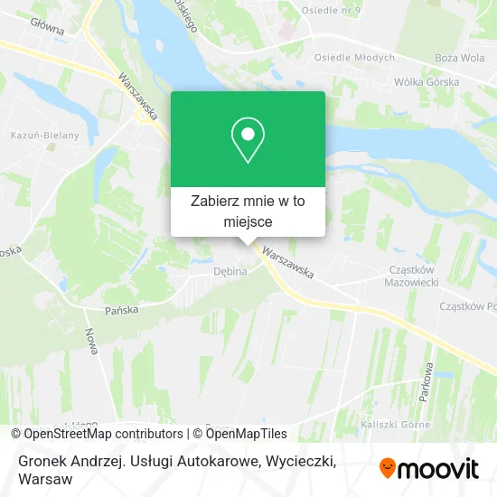 Mapa Gronek Andrzej. Usługi Autokarowe, Wycieczki