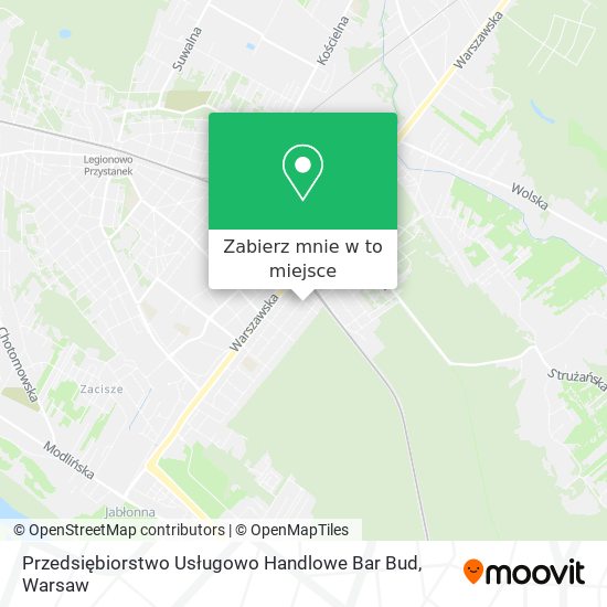 Mapa Przedsiębiorstwo Usługowo Handlowe Bar Bud