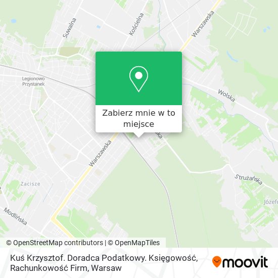 Mapa Kuś Krzysztof. Doradca Podatkowy. Księgowość, Rachunkowość Firm