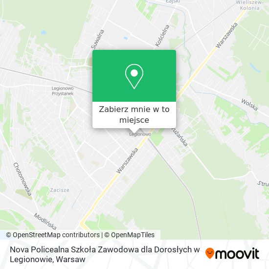 Mapa Nova Policealna Szkoła Zawodowa dla Dorosłych w Legionowie