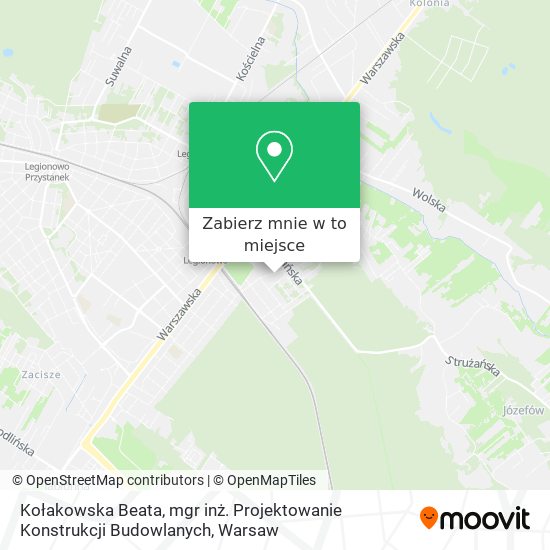 Mapa Kołakowska Beata, mgr inż. Projektowanie Konstrukcji Budowlanych