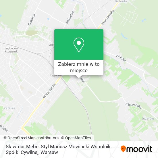 Mapa Sławmar Mebel Styl Mariusz Mówiński Wspólnik Spółki Cywilnej