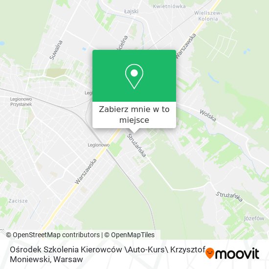 Mapa Ośrodek Szkolenia Kierowców \Auto-Kurs\ Krzysztof Moniewski